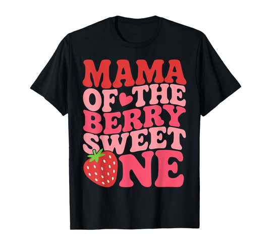 Cute Mama Of The Berry Sweet One Strawberry First Birthday T-Shirt