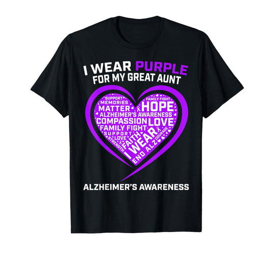 Memories Matter End Alz Great Aunt Alzheimers Awareness T-Shirt
