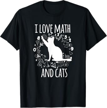 Math Nerd Math Teacher Cat Lover I Love Math And Cats T-Shirt for Men Women