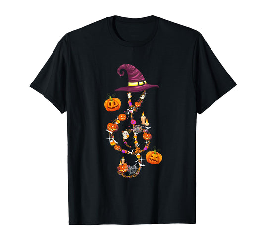 Music Note Symbol Halloween Clef Musical Teacher Music Lover T-Shirt for Men Women Kids