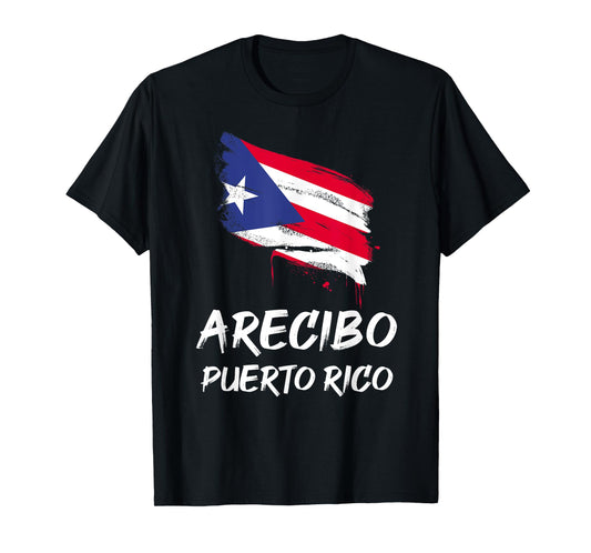 Arecibo Puerto Rico PR Puerto Rican Heritage Flag T-Shirt