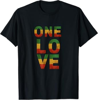 One Love T-Shirt Rasta Reggae Men Women Rastafari Kids gift T-Shirt