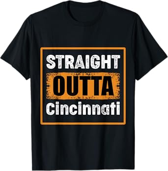 Straight Outta Cincinnati Ohio USA Retro Distressed Vintage T-Shirt