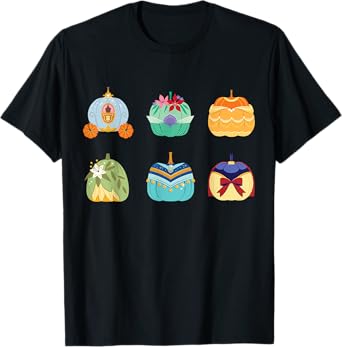 Disney Princess Pumpkins Fall Autumn Six Pumpkin Princesses T-Shirt