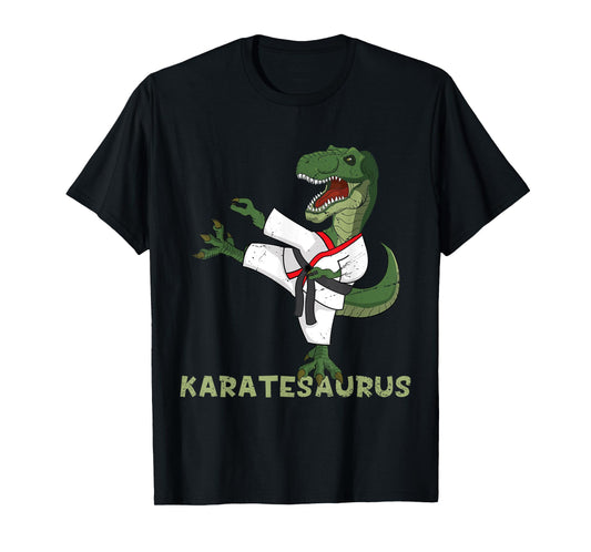 Funny Karate Dinosaur Karatesaurus T-Rex Graphic Karatist T-Shirt