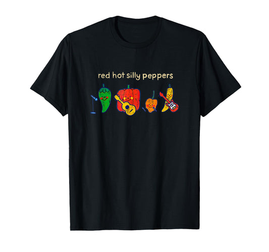 Funny Red Hot Silly Peppers Vintage Design Meme Music Rock T-Shirt
