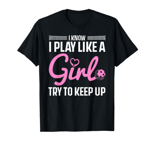 Cool Pickleball Art For Women Girls Player Pickleball Lover T-Shirt