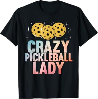 Cute Pickleball Art For Women Mom Grandma Pickle Ball Lover T-Shirt