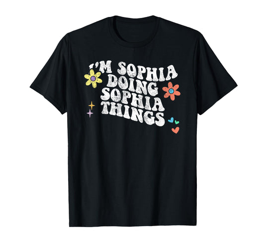 Retro Groovy Im SOPHIA Doing SOPHIA Things Funny Mothers Day T-Shirt