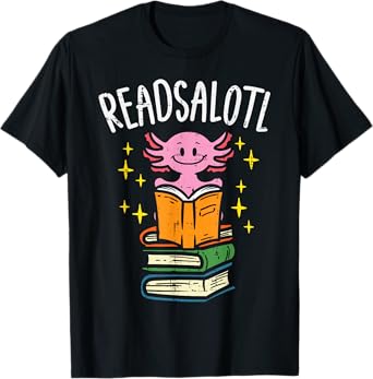 Axolotl Books Readsalotl Reading Bookworm Boys Girls Kids T-Shirt