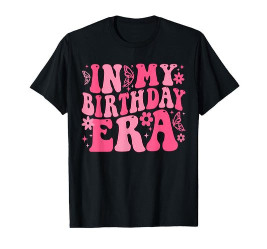 Retro Groovy In My Birthday Era Butterfly Women Teens Girls T-Shirt