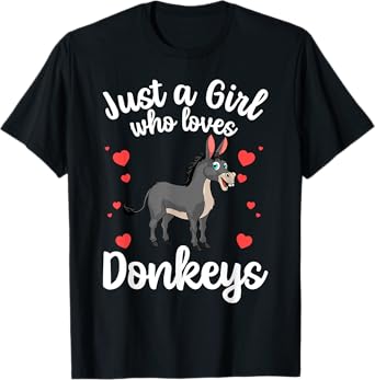 Cute Donkey Design For Girls Women Donkey Lover Foal Animal T-Shirt
