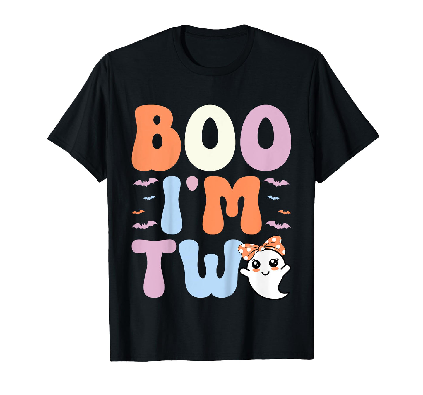 Boo I'm Two Ghost 2 Years Old 2nd Birthday Kids Halloween T-Shirt