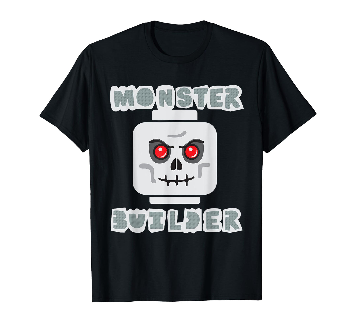 Halloween Building Bricks Monster Builder Skull Head funny T-Shirt