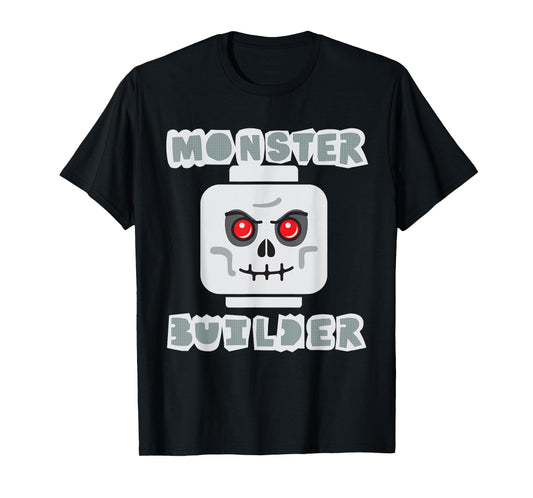 Halloween Building Bricks Monster Builder Skull Head funny T-Shirt
