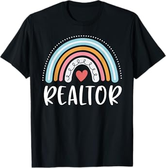 Realtor Gifts For Women Funny Real Estate Agent Rainbow T-Shirt