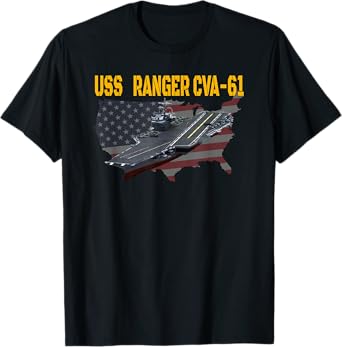 Aircraft Carrier USS Ranger CVA-61 Veterans Day Father's Day T-Shirt