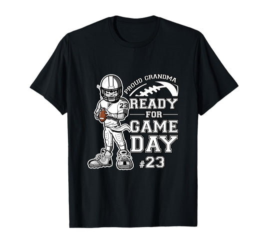Custom Proud Football Grandma Number 23 Personalized Women T-Shirt