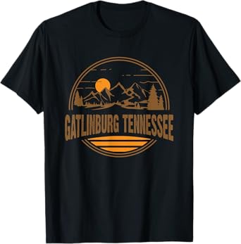 Vintage Gatlinburg, Tennessee Mountain Hiking Souvenir Print T-Shirt