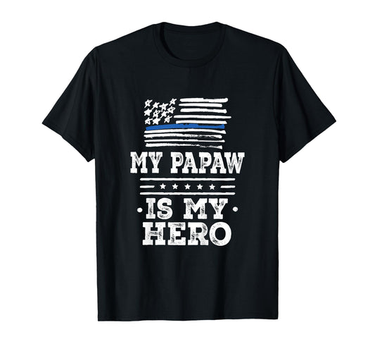 Kids Police Officer Papaw is my Hero T-Shirt