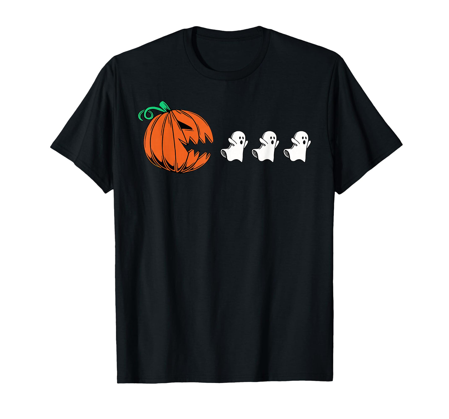 Funny Gamer Gaming Pumpkin Eating Ghost Halloween Costume T-Shirt