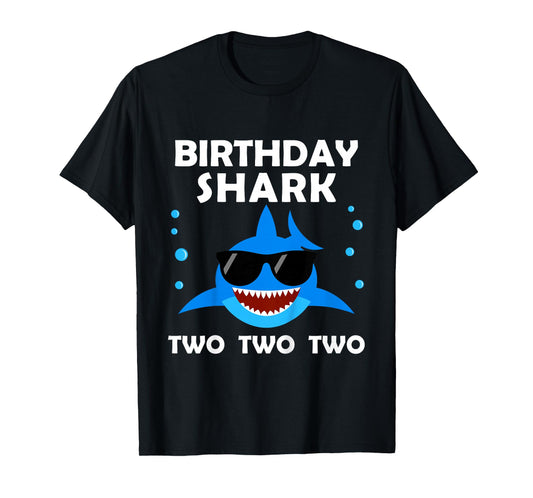 2nd Birthday Boy Shark Two Matching Party Gifts for Kids T-Shirt