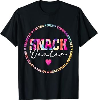 Tie Dye Snack Dealer Appreciation Funny Lunch Lady Crew T-Shirt