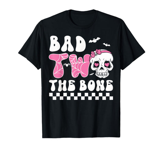 Bad Two The Bone Birthday Toddler Halloween Birthday Outfit T-Shirt