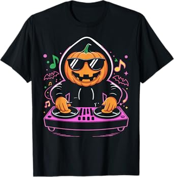 Pumpkin DJ Costume Halloween Party Music Lover Design Men T-Shirt