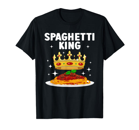 Cool Spaghetti King Art For Men Boys Pasta Lover Spaghetti T-Shirt