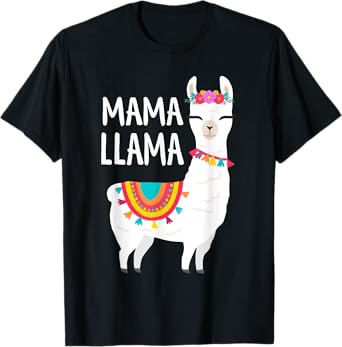 Mama Llama Funny Mother's Day Shirt Women Mom Birthday T-Shirt