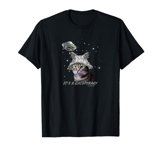 Funny Tinfoil Hat Cat Lover T-Shirt