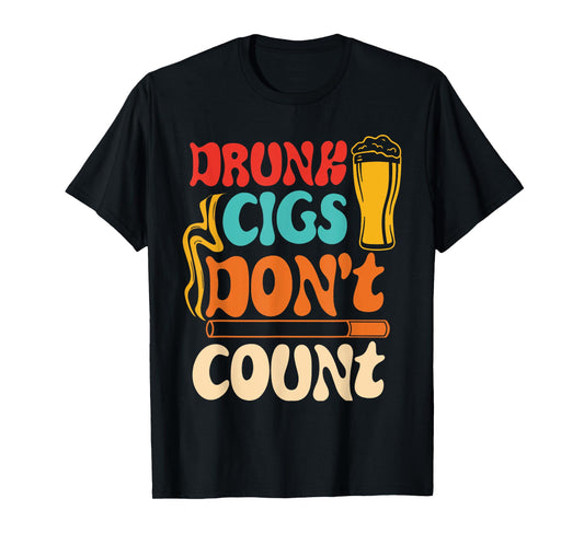 Drunk Cigs Don't Count Beer Vintage T-Shirt