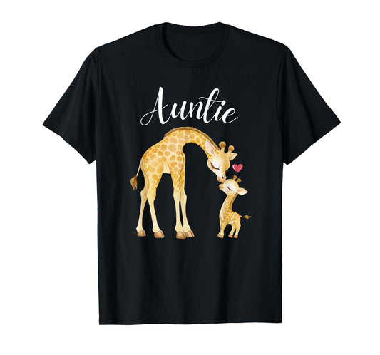 Auntie Giraffe Kids Baby Animals Lover Family Matching T-Shirt