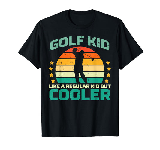 Golf Kid Like Regular Cooler Retro Golfer Dad Men Boys Kids T-Shirt