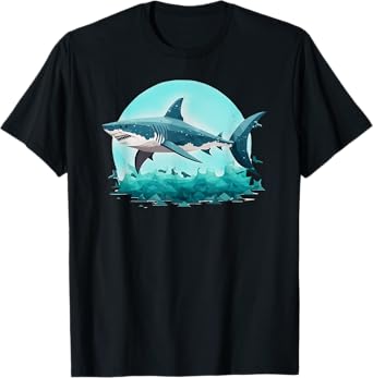 White Great Shark Open Ocean T-Shirt