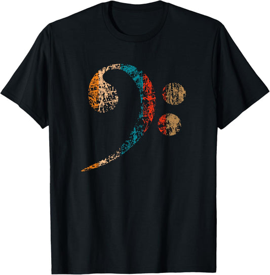 Vintage Bass Clef for Bass Players, Bassists Bands Orchestra T-Shirt