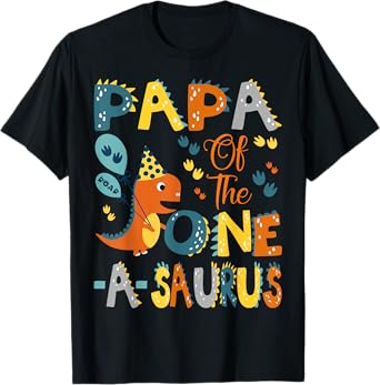 Papa Of The One-A-Saurus 1St Birthday Dinosaur Party T-Shirt