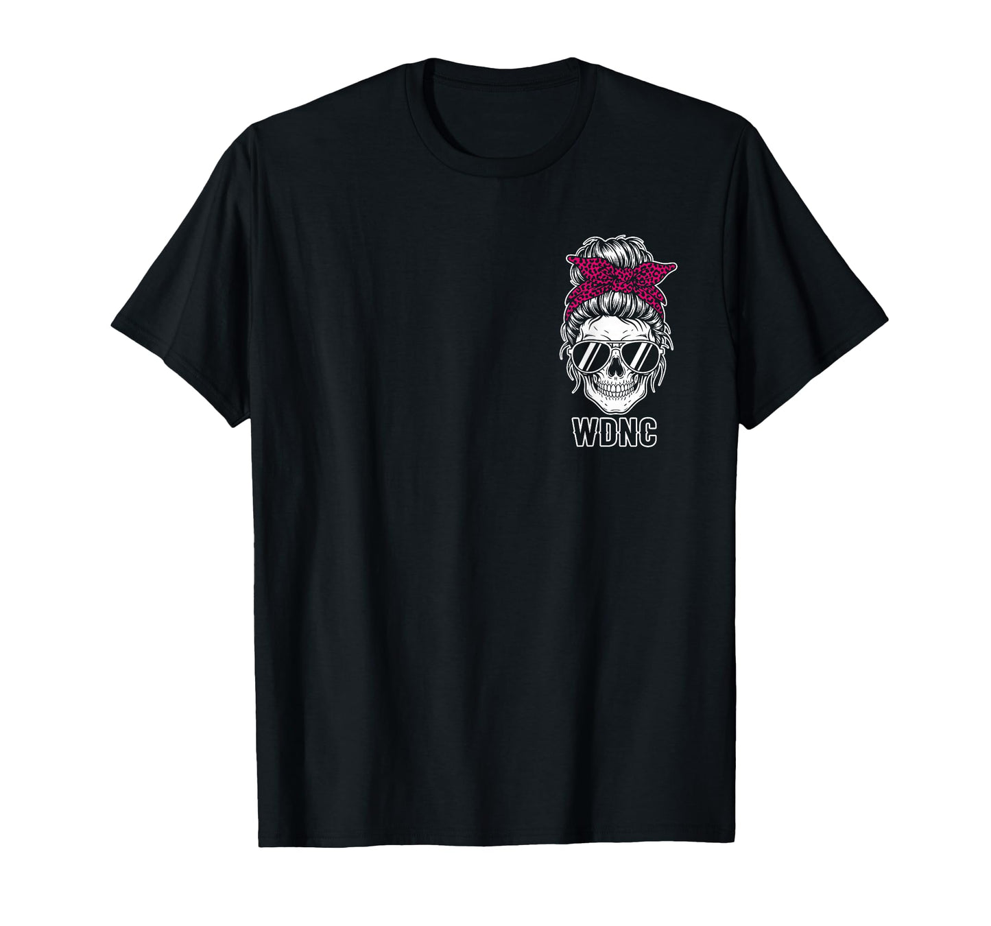 Proud Member of We Do Not Care Club WDNC Skeleton Messy Bun T-Shirt