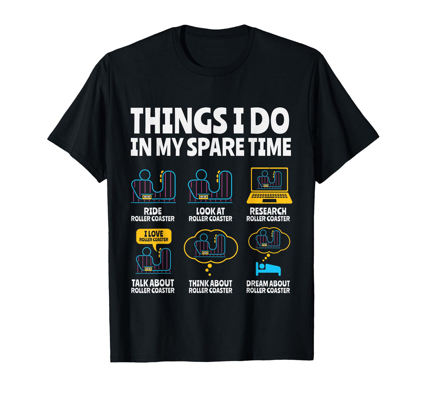 Roller Coaster Crew Amusement Park Fans Coasters Funny Gift T-Shirt