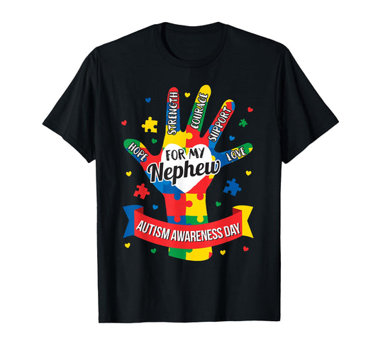 Autism Awareness Shirt Nephew Aunt Uncle Puzzle Boys T-Shirt