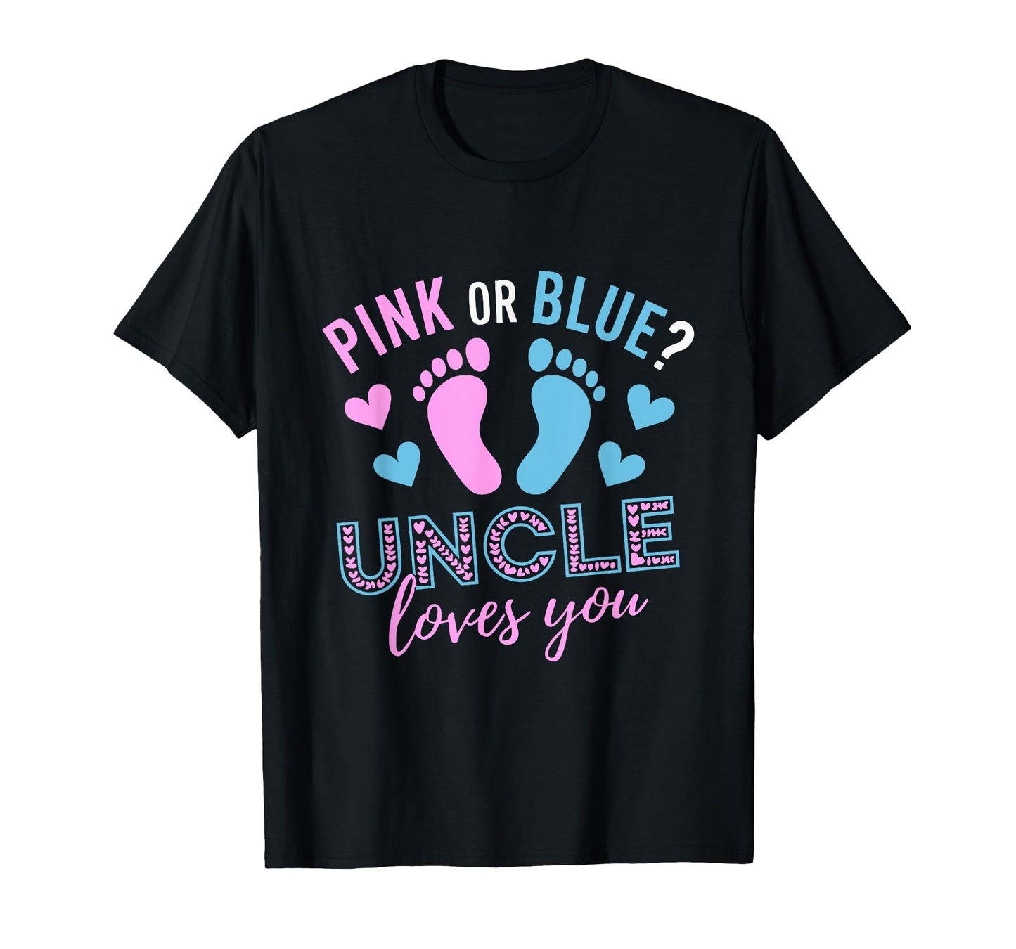 Half Pink Half Blue For Uncle Gender Reveal Party Shower T-Shirt