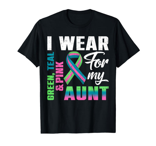 I Wear Green Teal Pink For My Aunt Metastatic Breast Cancer T-Shirt