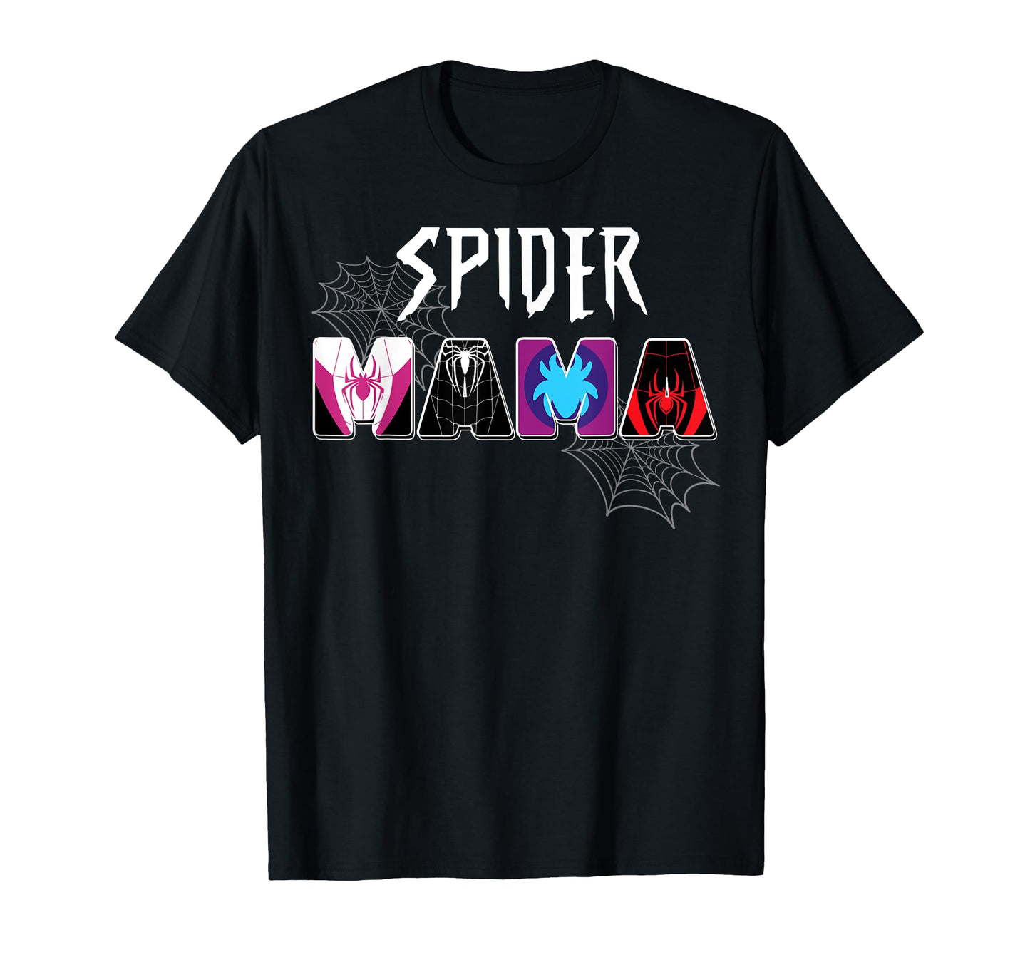 Women Spider Mama Groovy Mama Mothers Day Matching Family T-Shirt