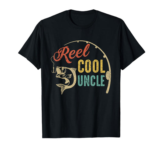 Fathers Day Shirt Vintage Fishing Reel Cool Uncle T-Shirt