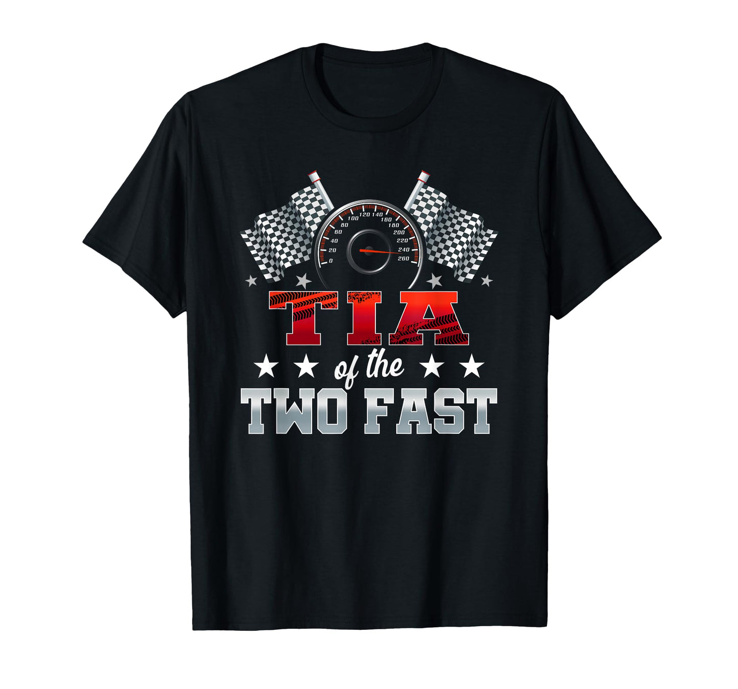 Tia of The Two Fast Second Birthday Racing Car Family T-Shirt