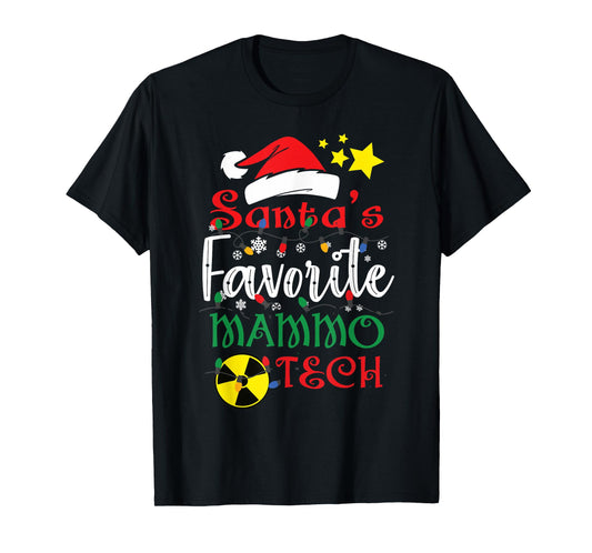 Santa's Favorite Mammo Tech, Mammography Christmas Gift T-Shirt