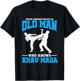 Never Underestimate An Old Man Krav Maga Graphic T-Shirt