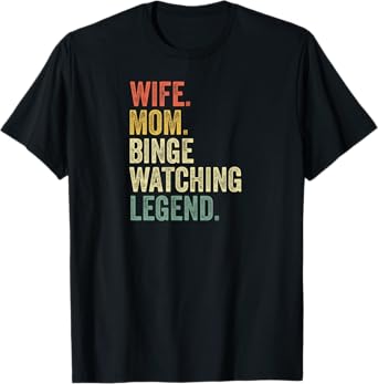 Binge Watching TShirt Funny Mom Gift Vintage TV Show T-Shirt