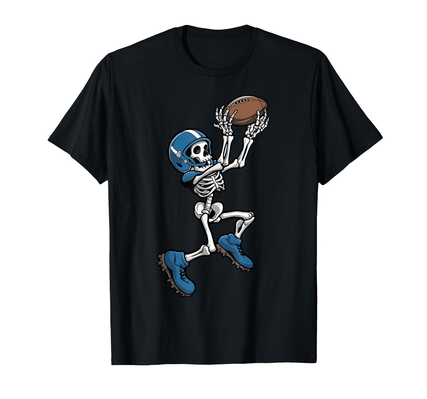 Skeleton Football Halloween Men Boys Women Football Fan T-Shirt